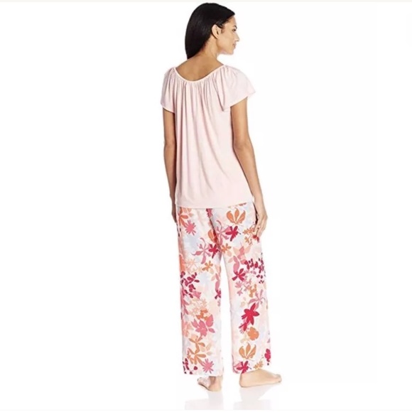 Oscar de la Renta Pink  Floral Pajamas , Large - Picture 4 of 5
